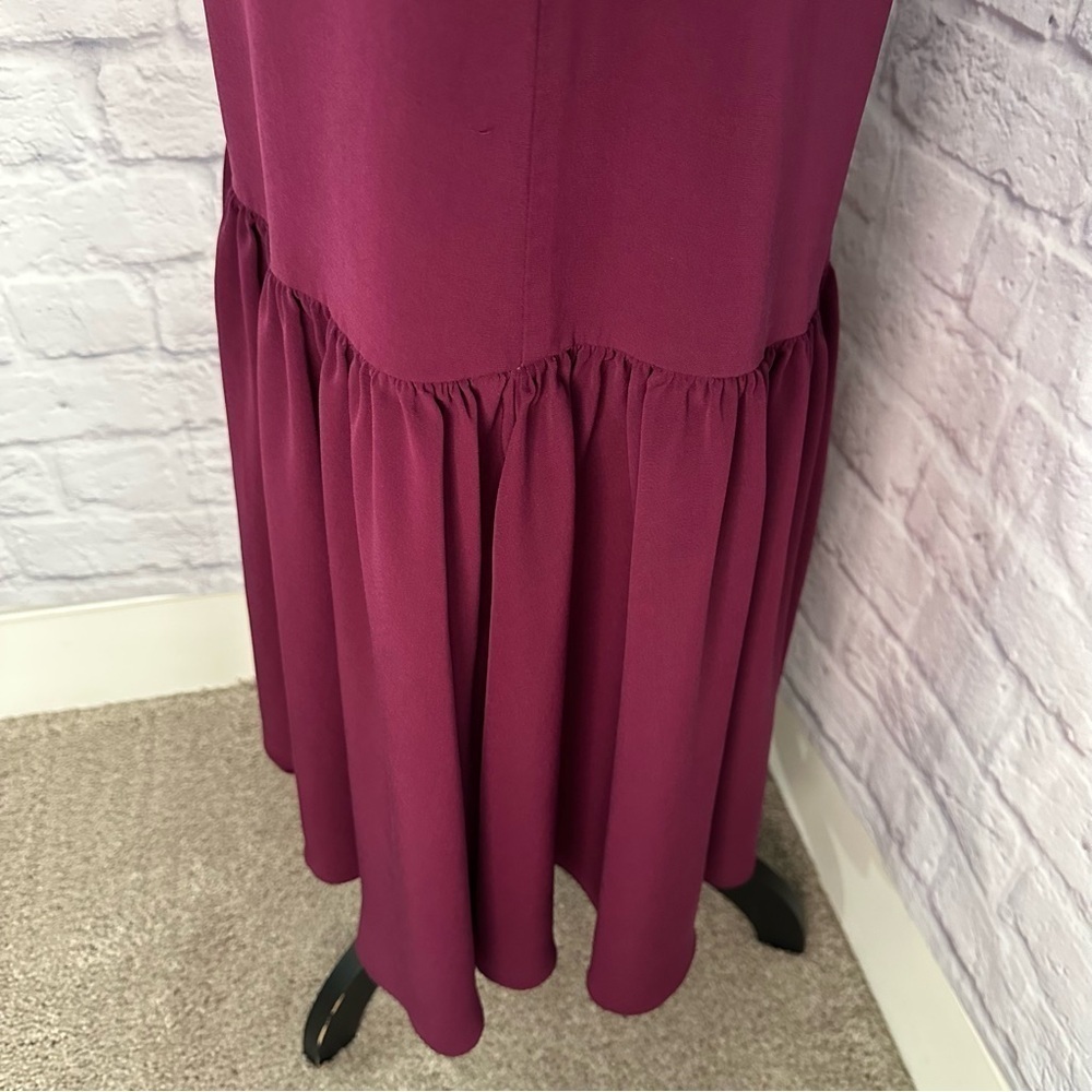 Rebecca Taylor Dress Sleeveless Cutout Midi Flounce Hem Ruffle Back Size 2 Event - Picture 4 of 9